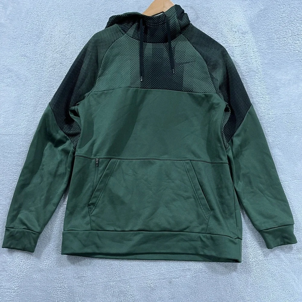 Nike Hoodie Men's Medium Green Dri-Fit  Standard Fit‎ Workout Gym CU7829-337
